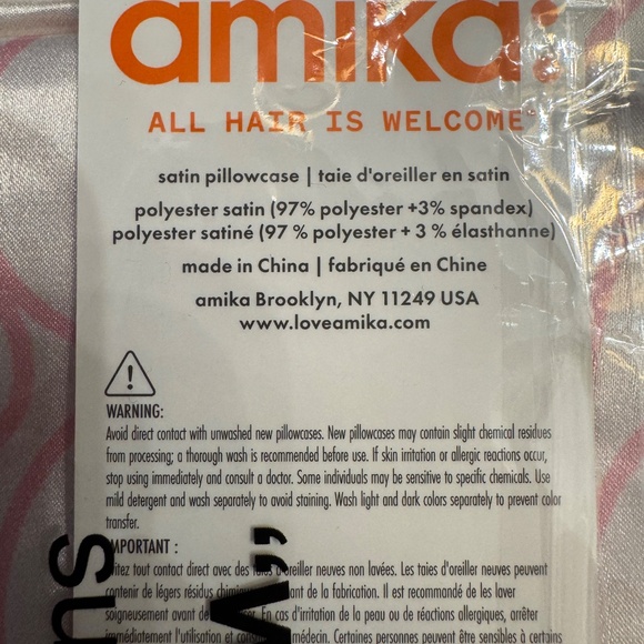NWT AMIKA Set of 2 Silk Pillowcases - Picture 5 of 5